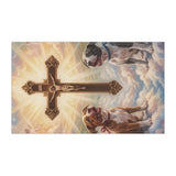 Tea Towel — Angelic Dogs with Cross Kitchen Towel (Religious, Memorial) - LIZZIE'S UNIQUE BOUTIQUE