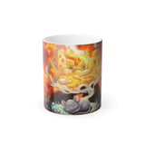 Color Morphing Mug — Dreamscape Cat & Floating Pizza Magic (11oz) - LIZZIE'S UNIQUE BOUTIQUE