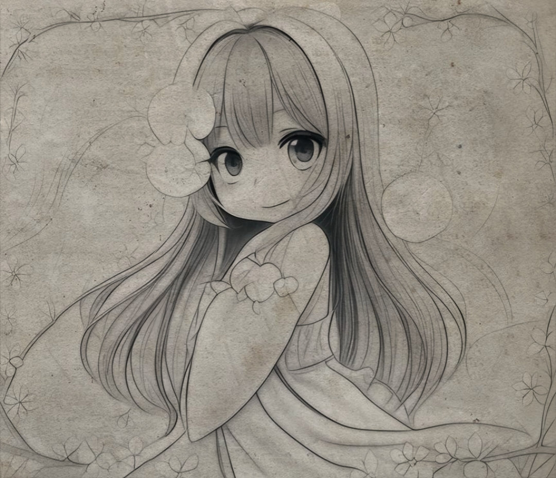 Anime style chibi girl sketch