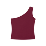 Women's One-Shoulder Crop T-Shirt - LIZZIE'S UNIQUE BOUTIQUE